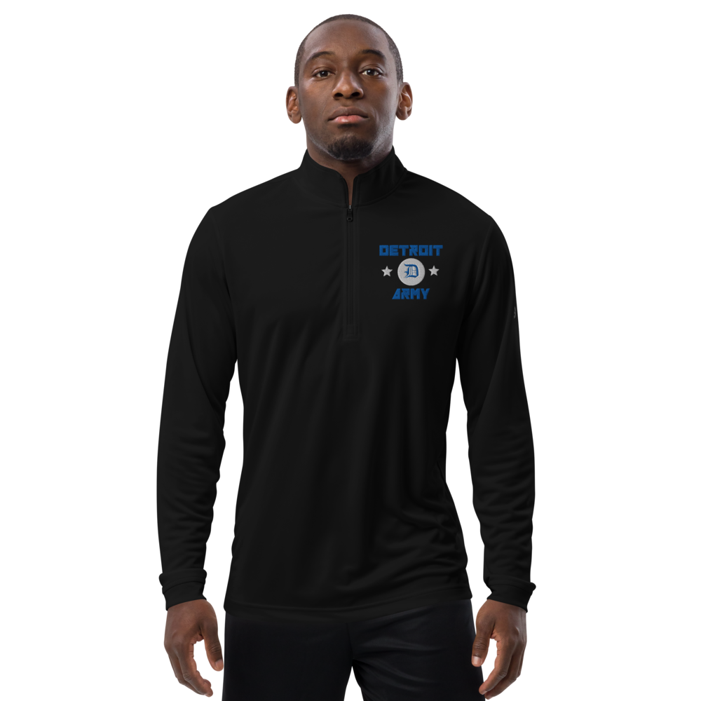 Detroit Army 'Fairway' - Black Lightweight Quarter-Zip Pullover