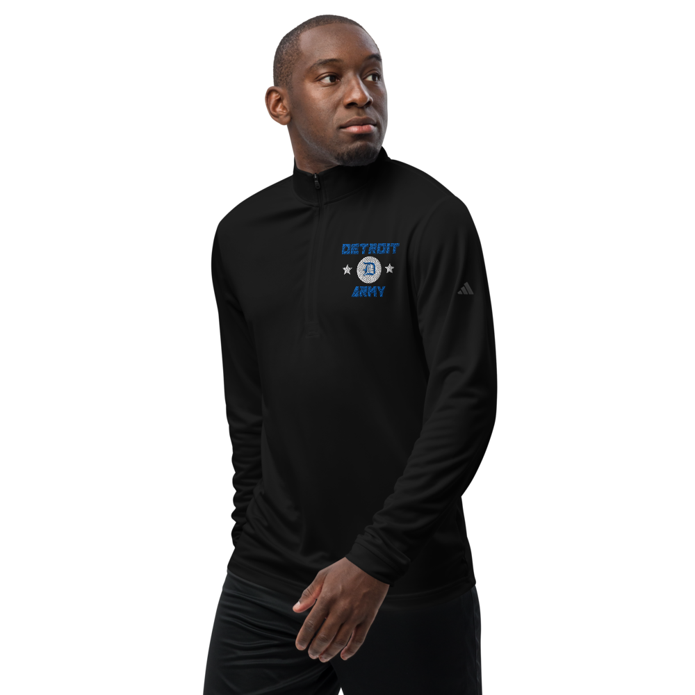 Detroit Army 'Fairway' - Black Lightweight Quarter-Zip Pullover