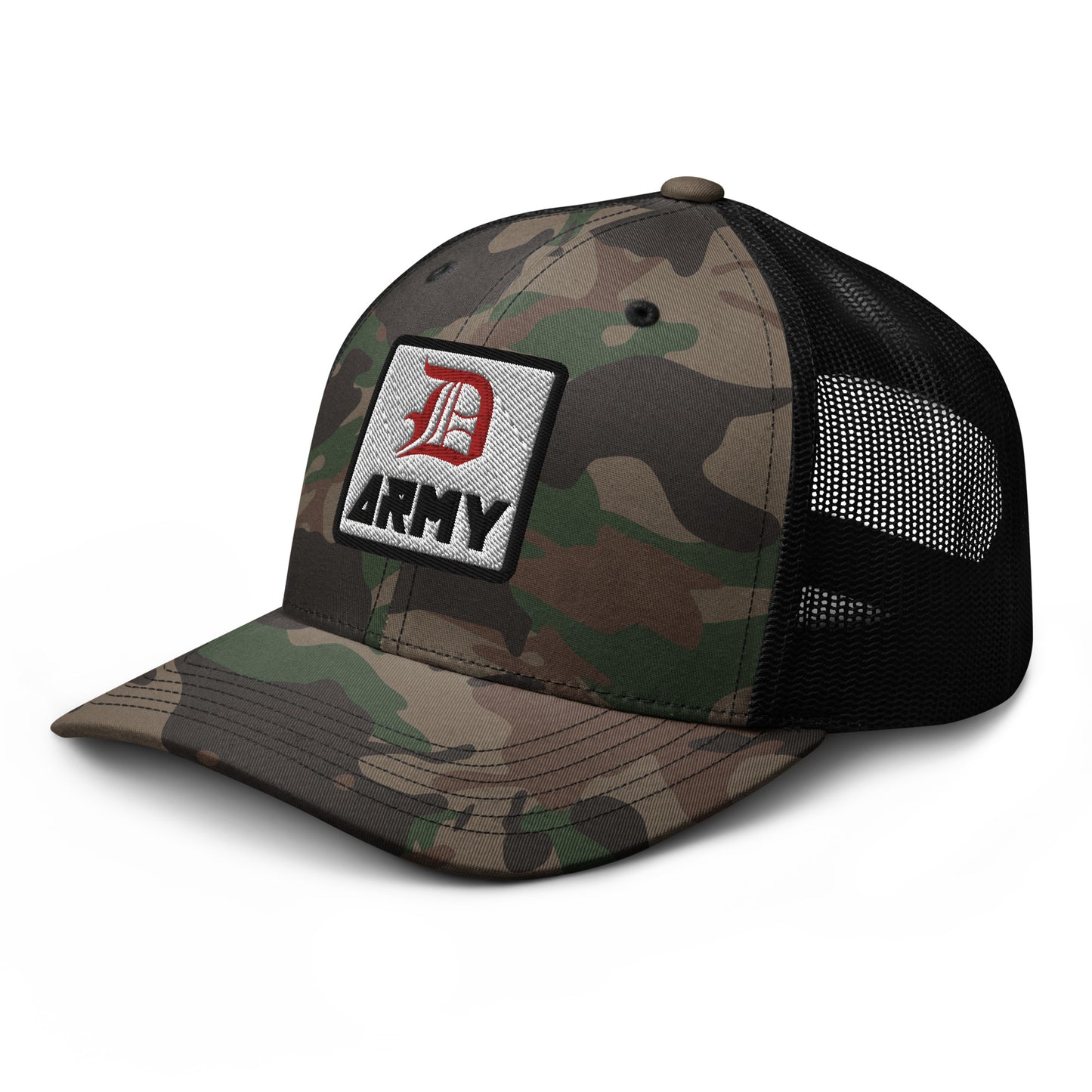 Detroit Army 'Original D' - Camo Trucker Cap