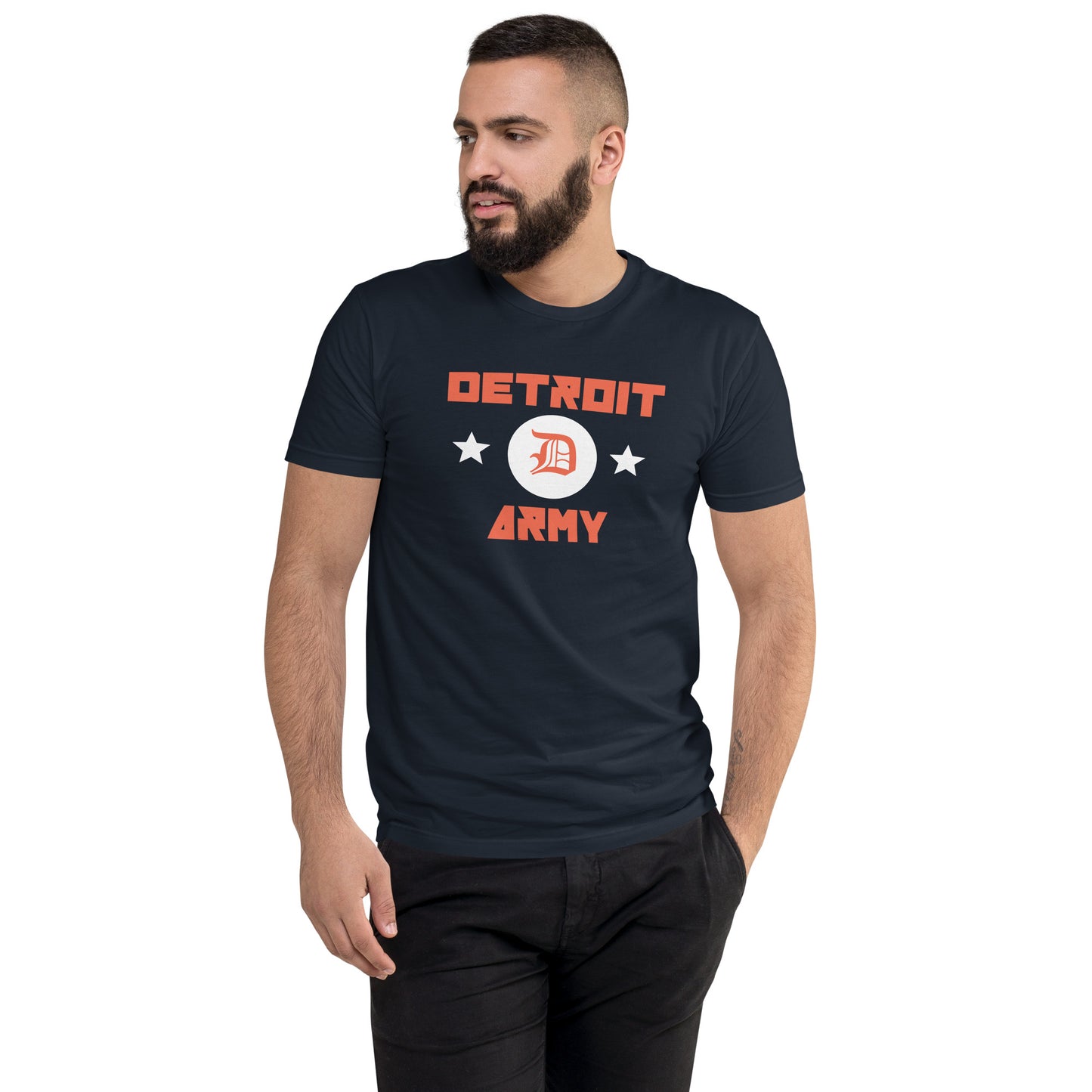 Detroit Army 'Ballpark' - Navy Short Sleeve T-shirt