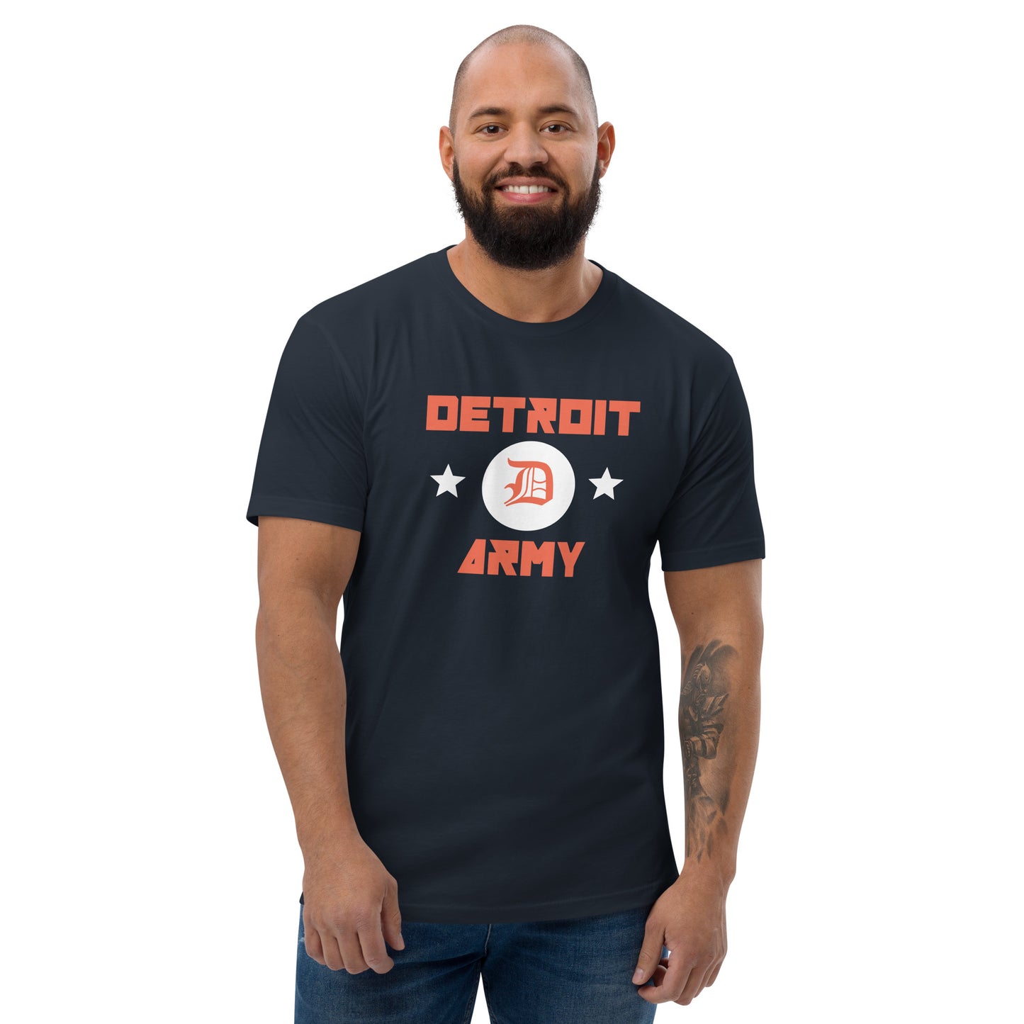 Detroit Army 'Ballpark' - Navy Short Sleeve T-shirt