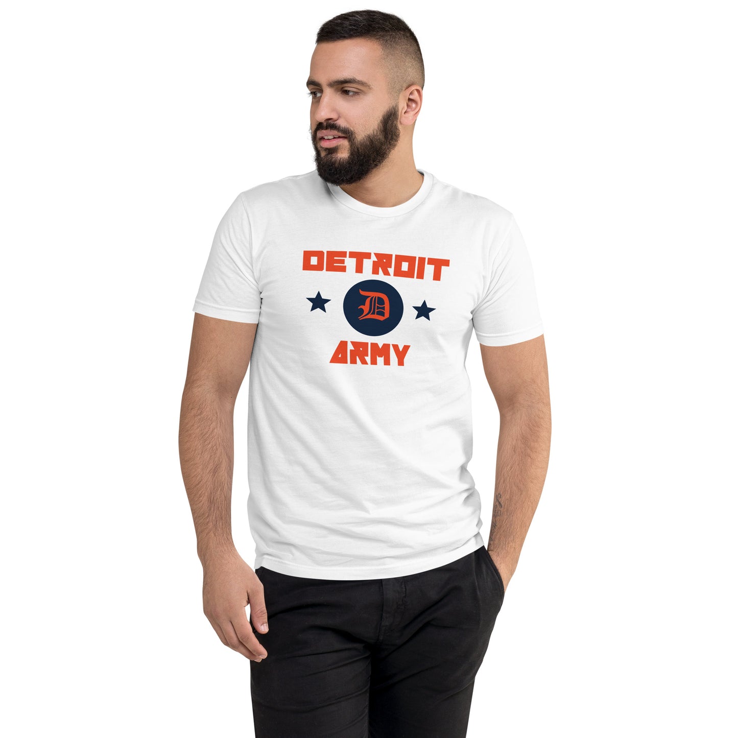 Detroit Army 'Ballpark' - White Short Sleeve T-shirt