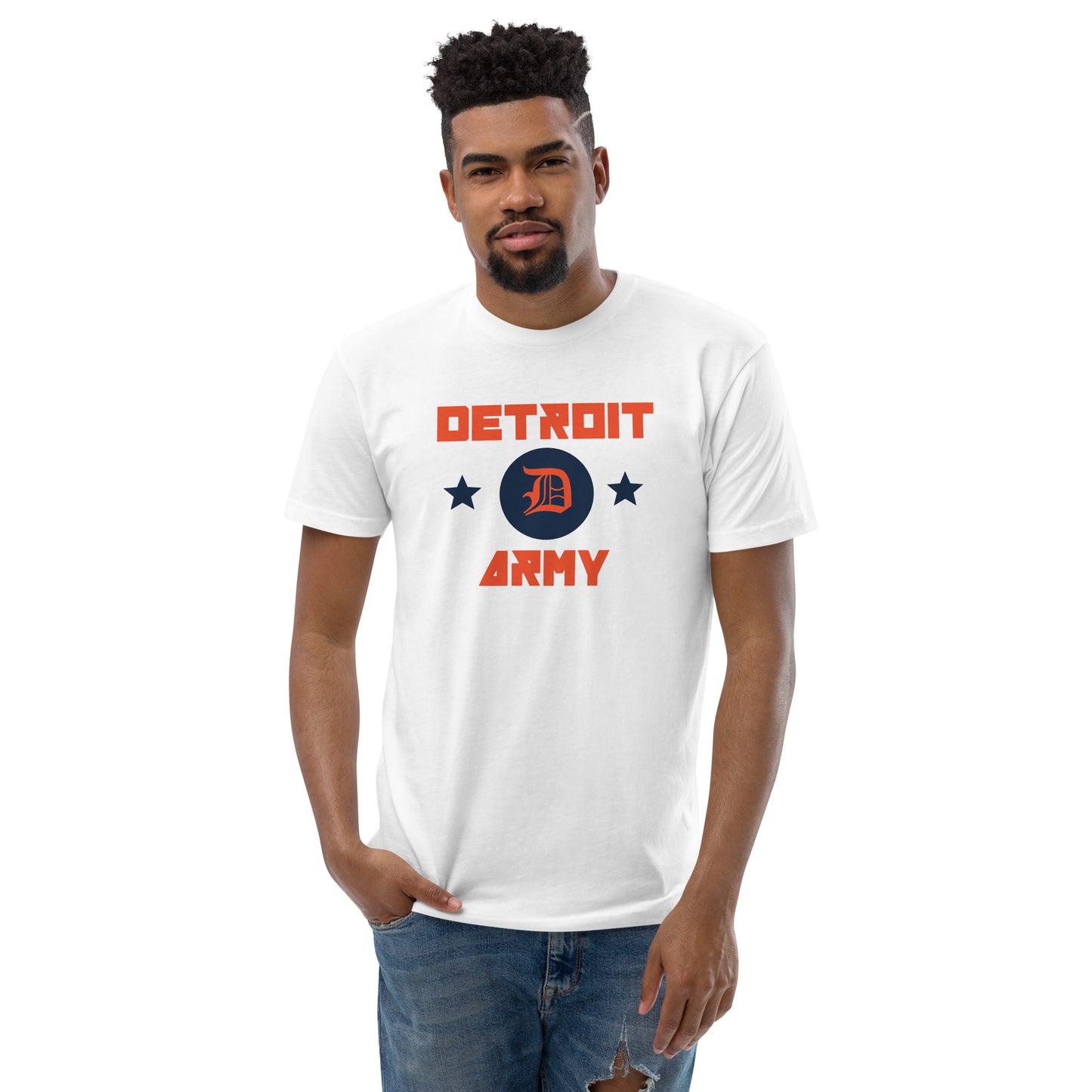 Detroit Army 'Ballpark' - White Short Sleeve T-shirt