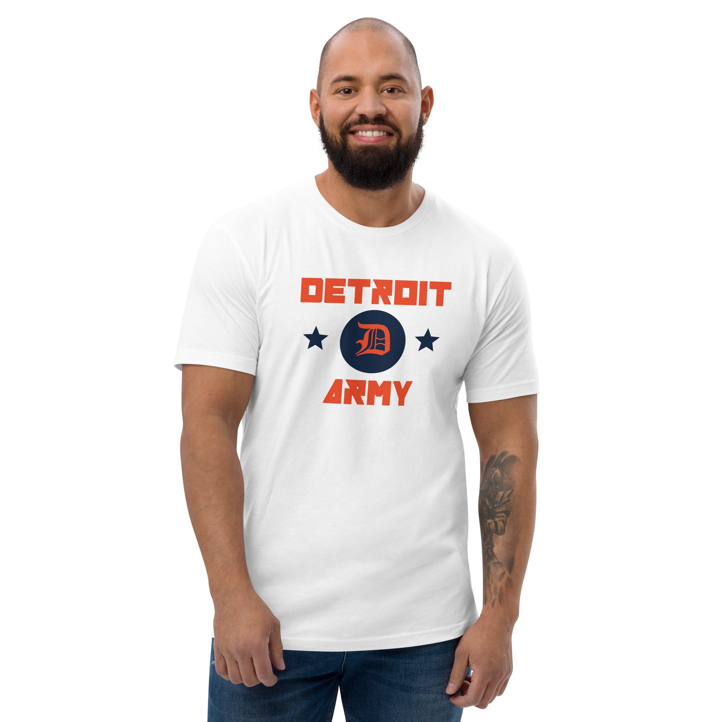 Detroit Army 'Ballpark' - White Short Sleeve T-shirt