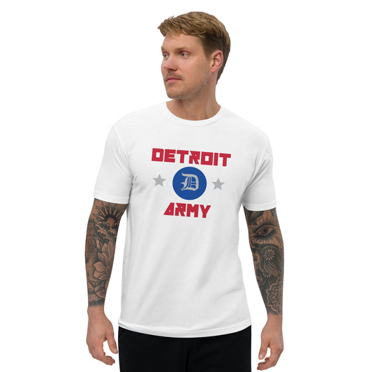 Detroit Army 'Hardwood' - White Short Sleeve T-Shirt