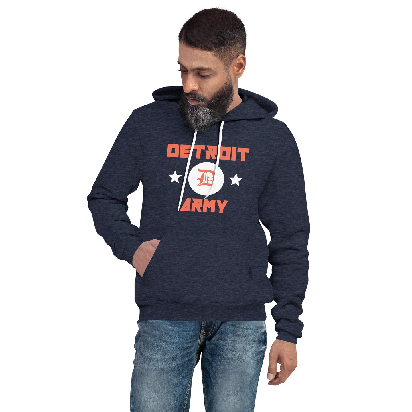 Detroit Army 'Ballpark' - Navy Blue Unisex Hoodie