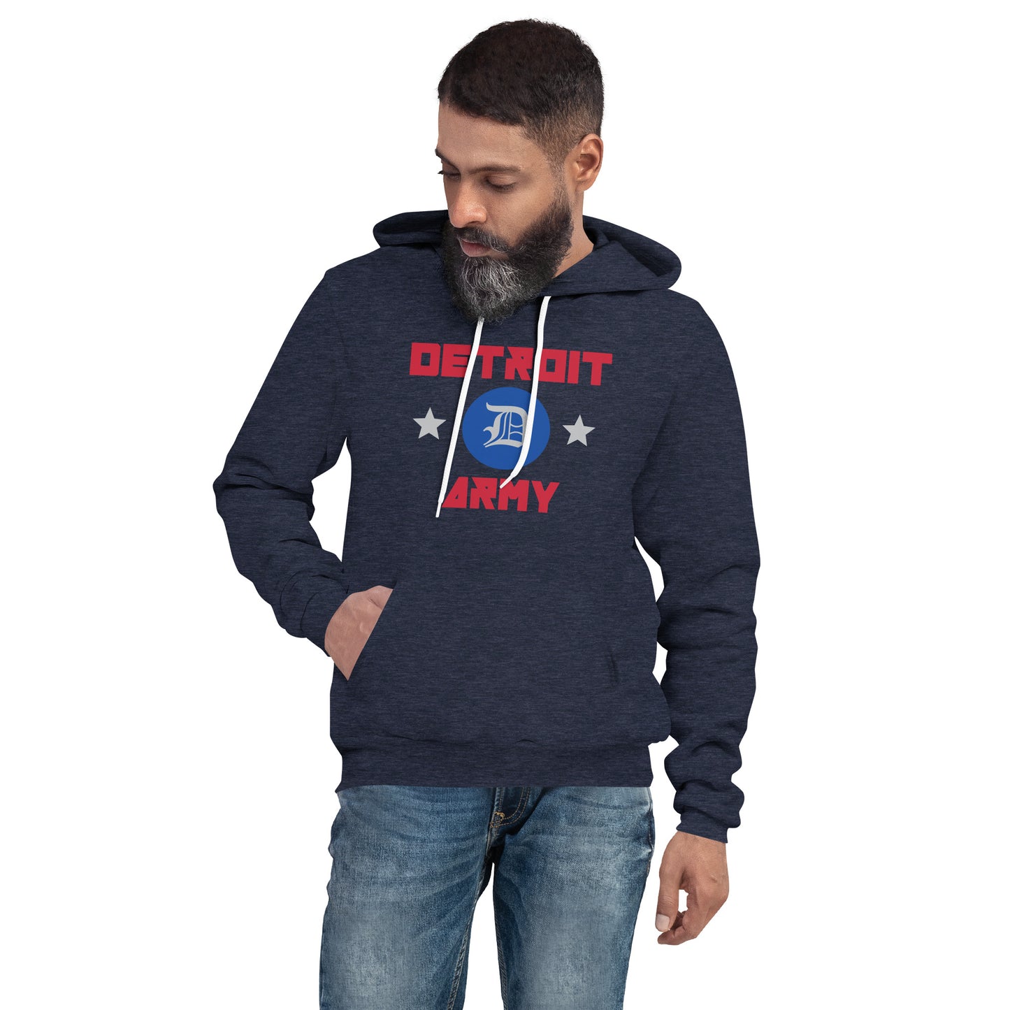 Detroit Army 'Hardwood' - Navy Unisex Hoodie