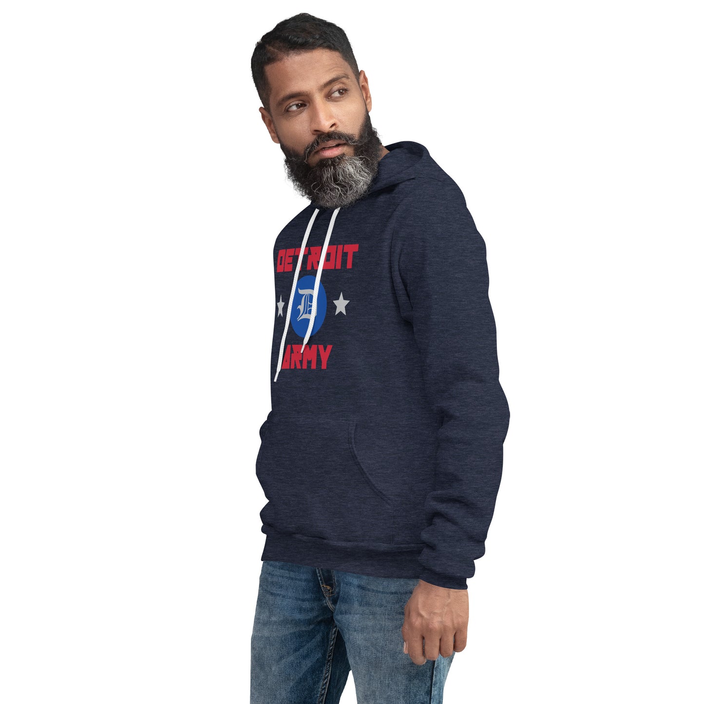 Detroit Army 'Hardwood' - Navy Unisex Hoodie