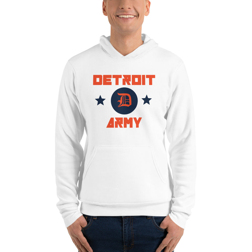 Detroit Army "Ballpark' - White Unisex Hoodie