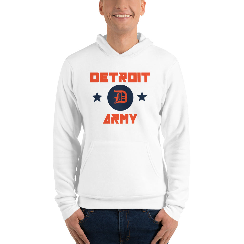 Detroit Army "Ballpark' - White Unisex Hoodie