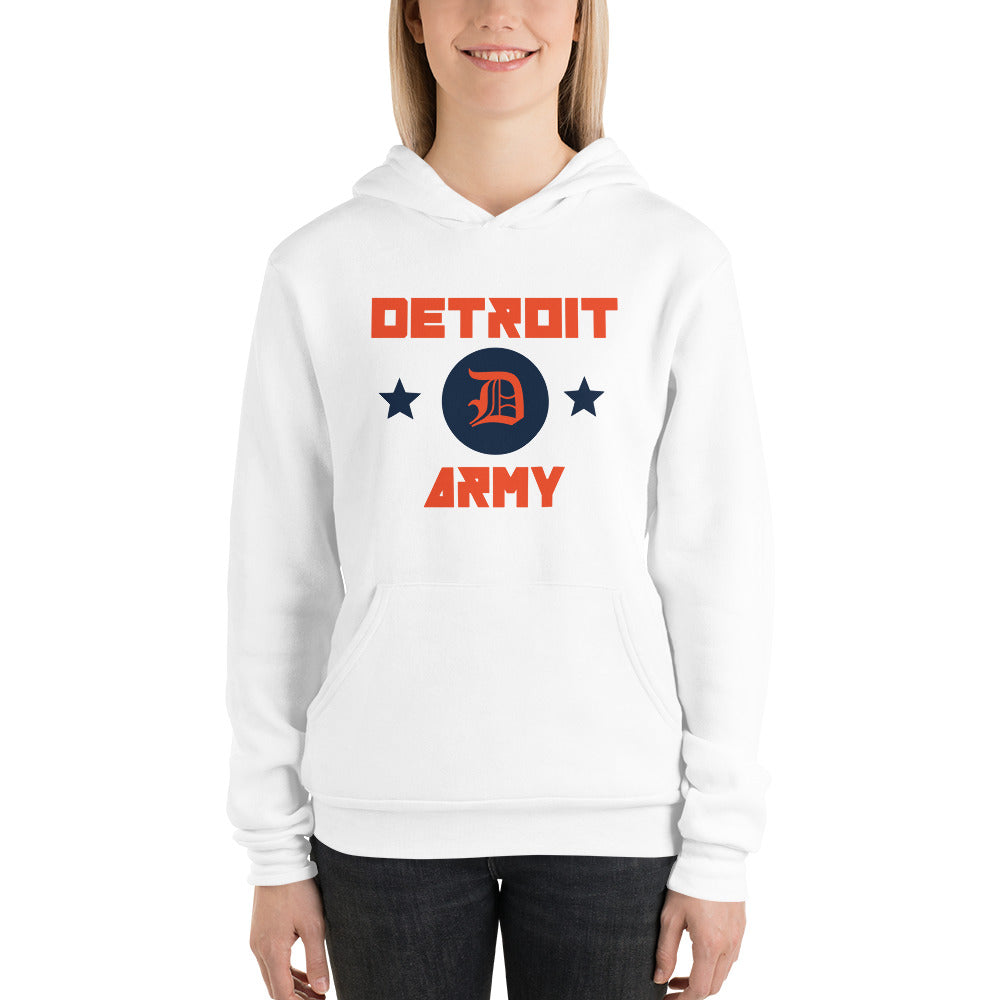 Detroit Army "Ballpark' - White Unisex Hoodie