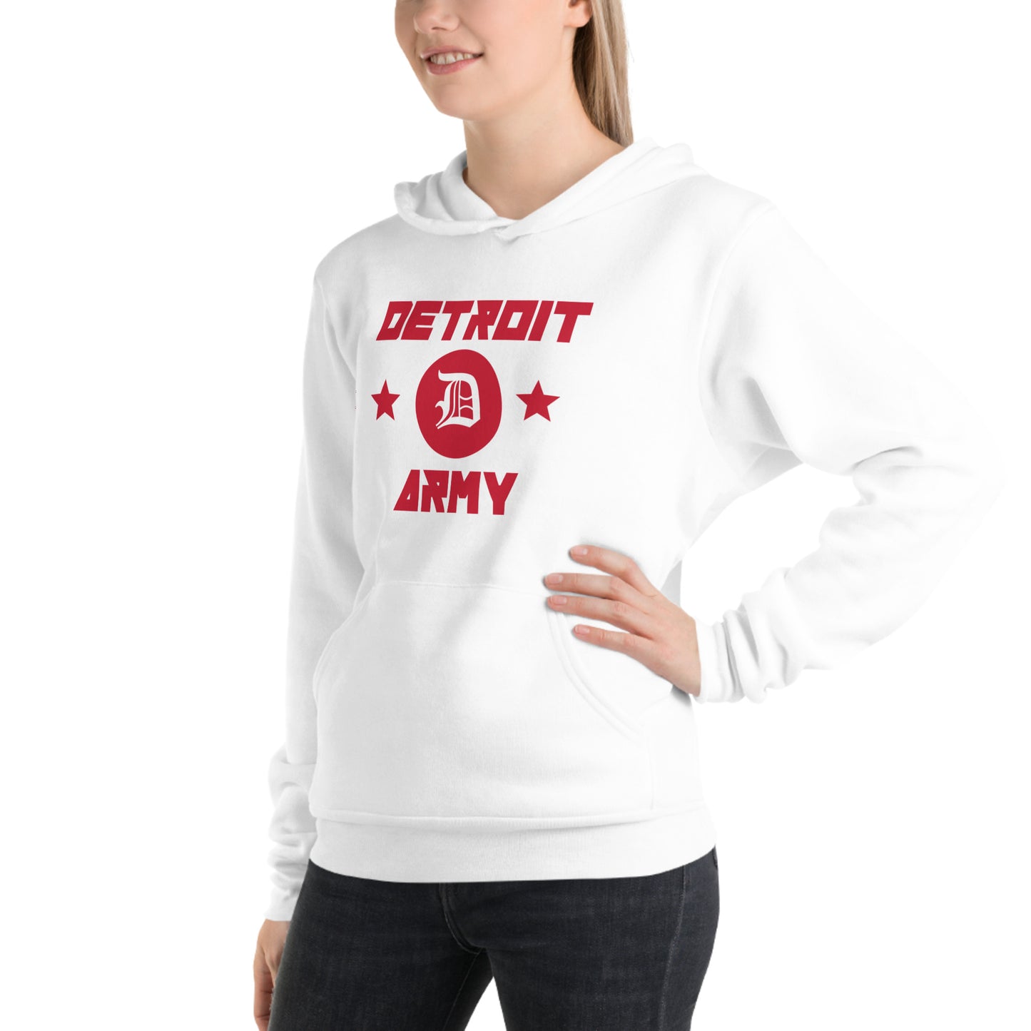 Detroit Army 'Rinkside' - White Unisex Hoodie