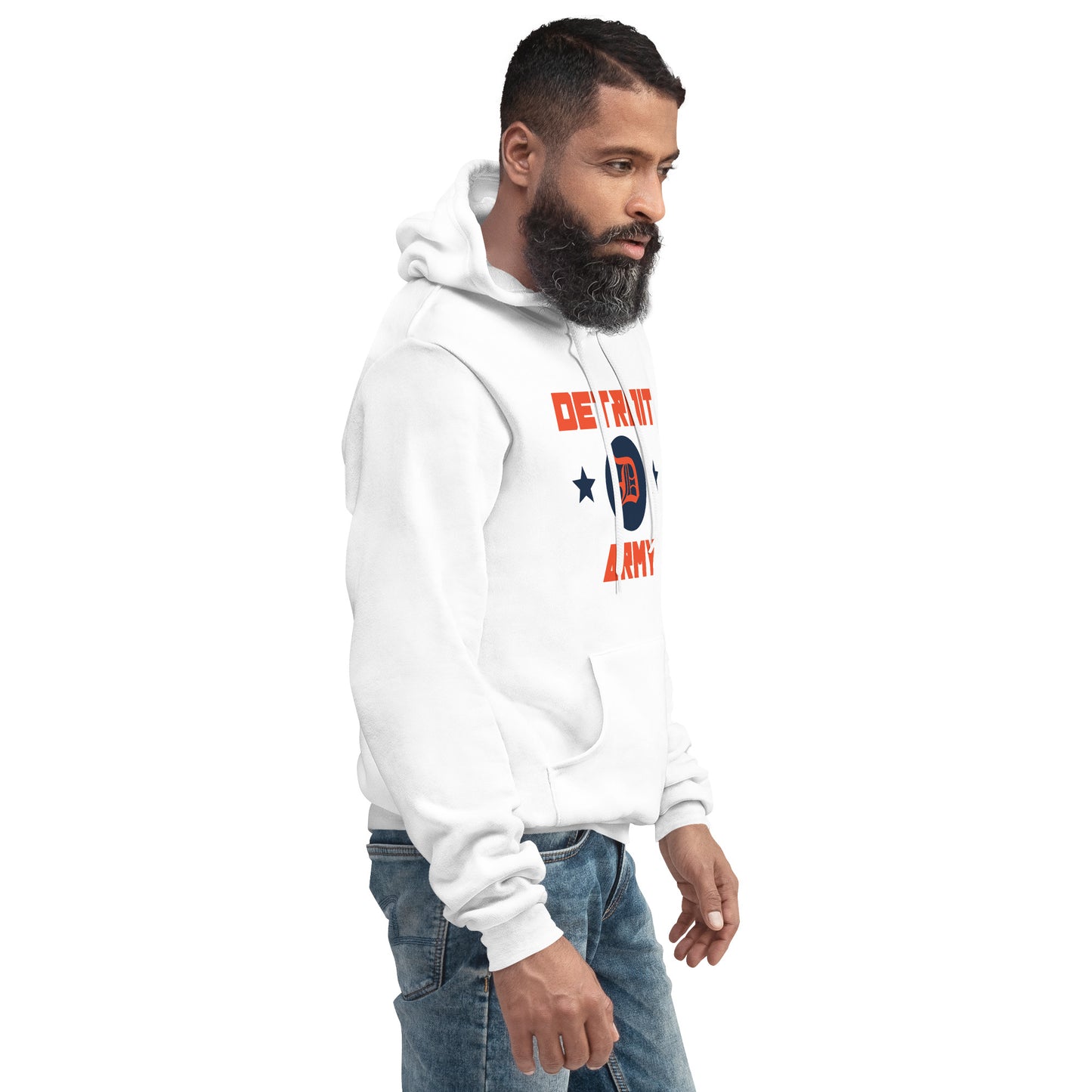 Detroit Army "Ballpark' - White Unisex Hoodie