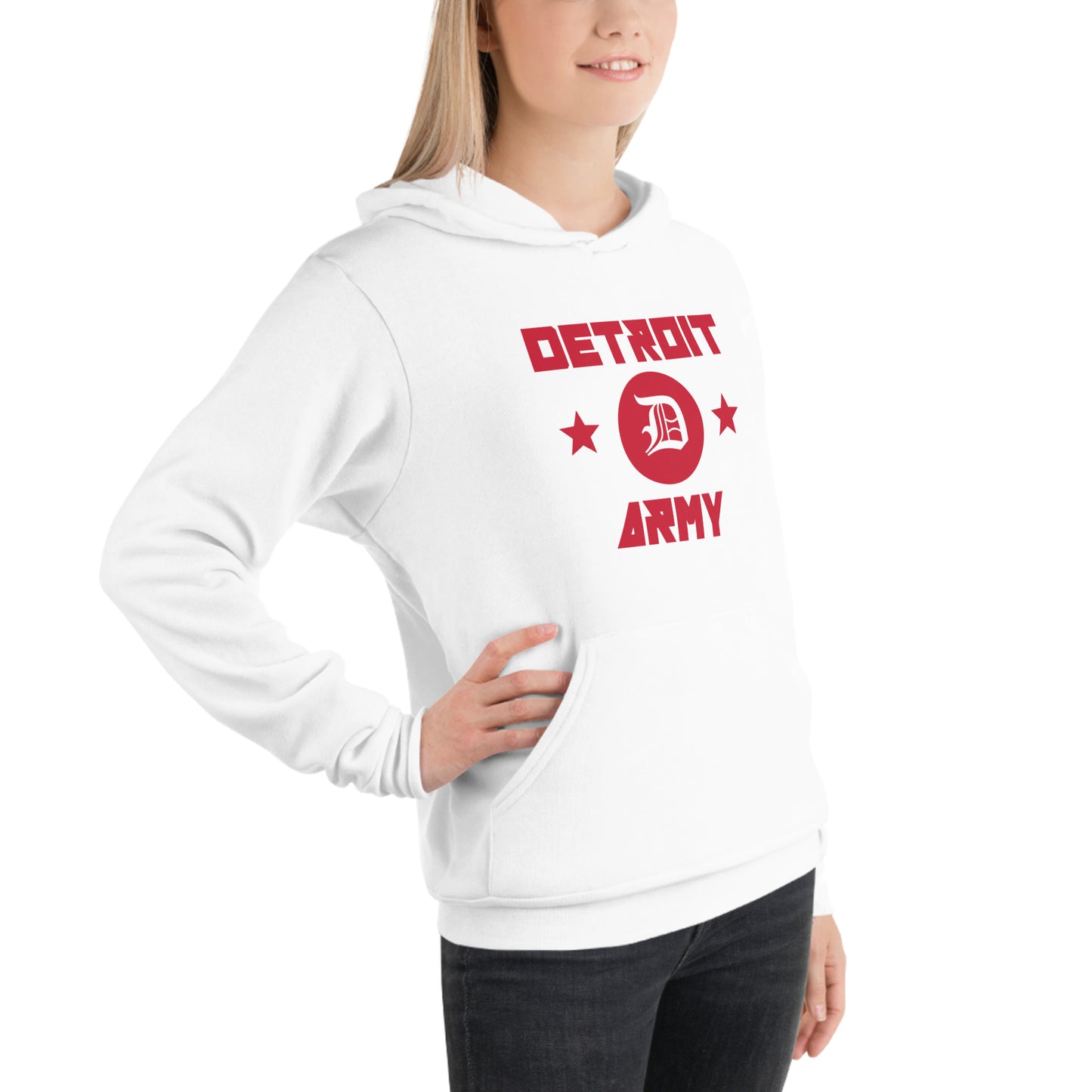 Detroit Army 'Rinkside' - White Unisex Hoodie