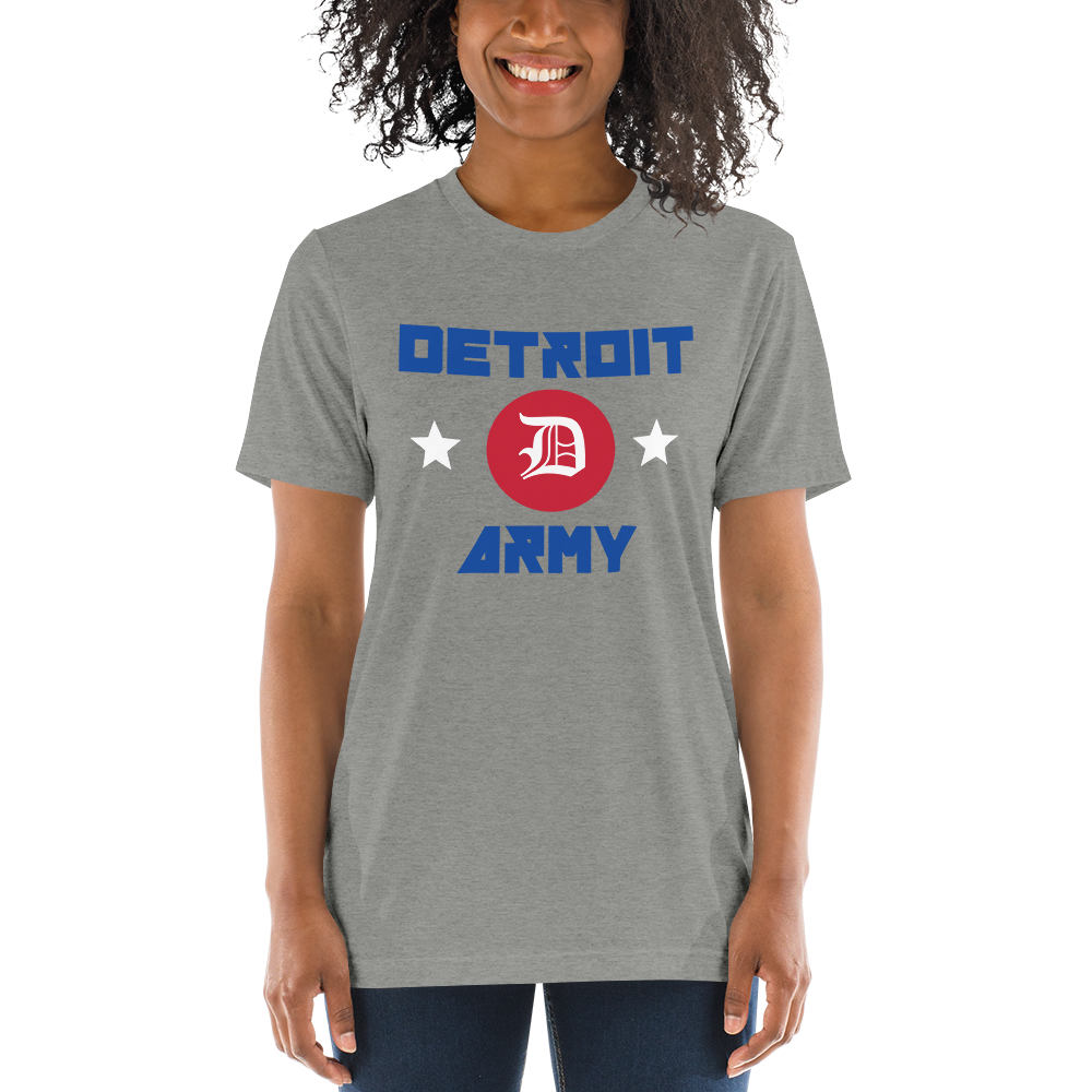 Detroit Army 'Hardwood' - Gray Short Sleeve T-Shirt