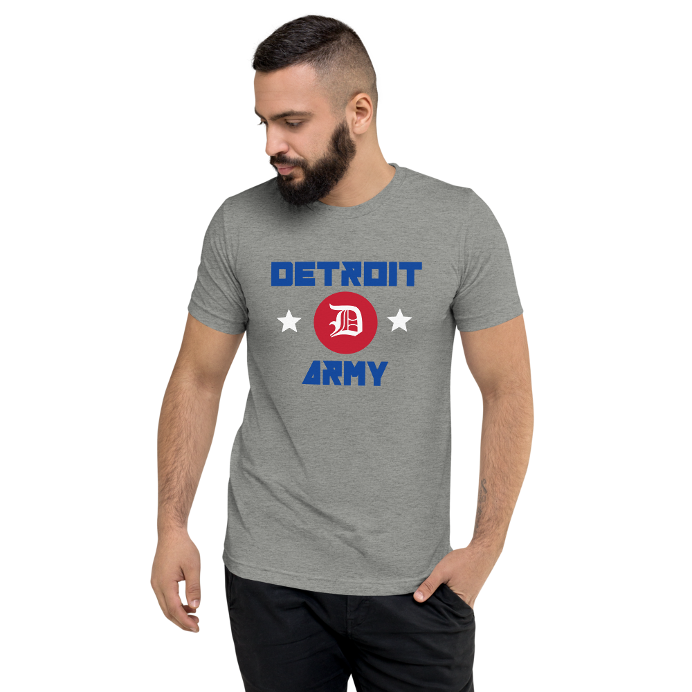 Detroit Army 'Hardwood' - Gray Short Sleeve T-Shirt