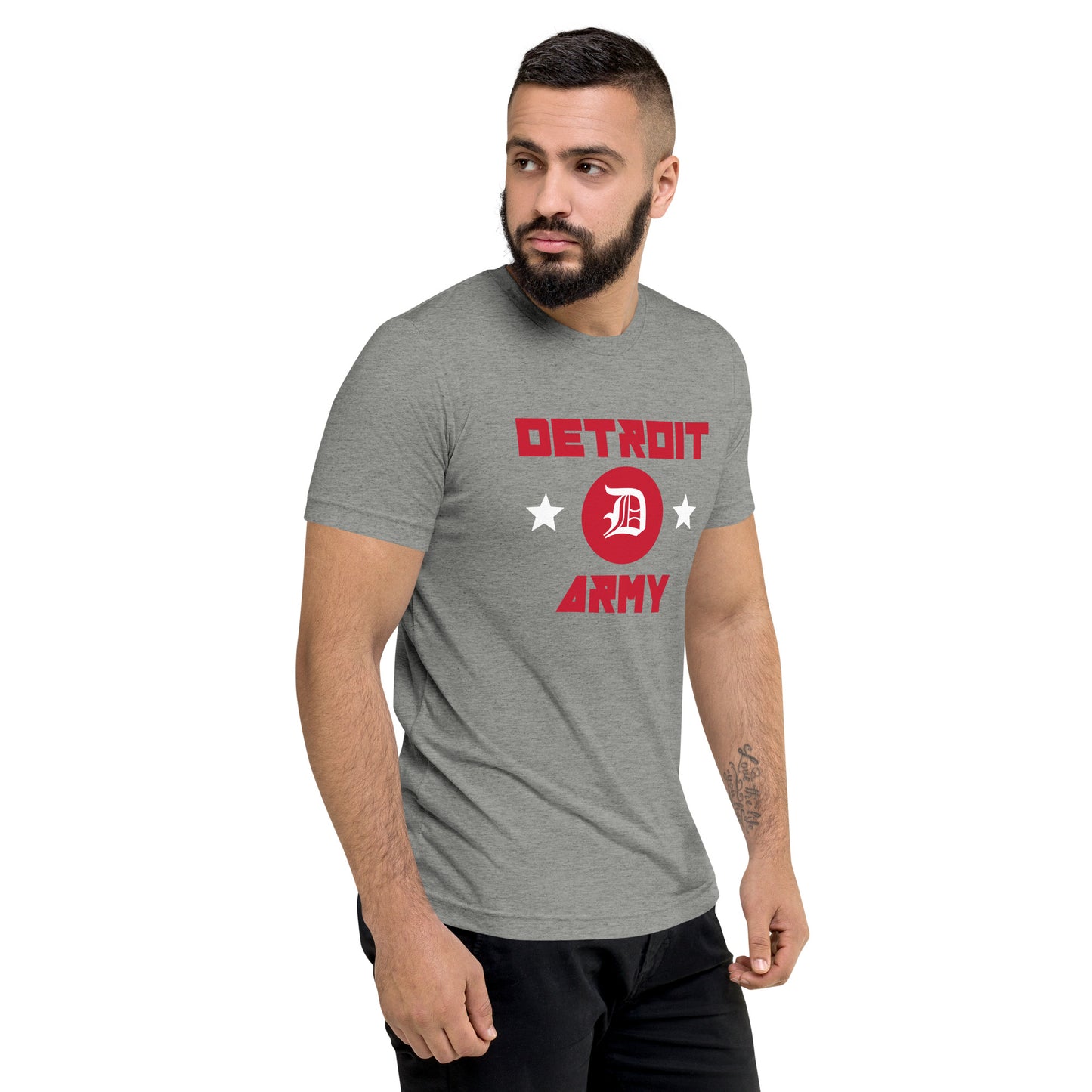 Detroit Army 'Rinkside' - Gray Short Sleeve T-Shirt