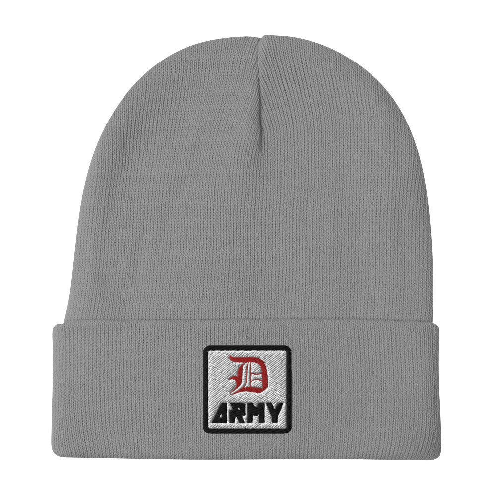 Detroit Army 'Original : D' - Gray Embroidered Beanie