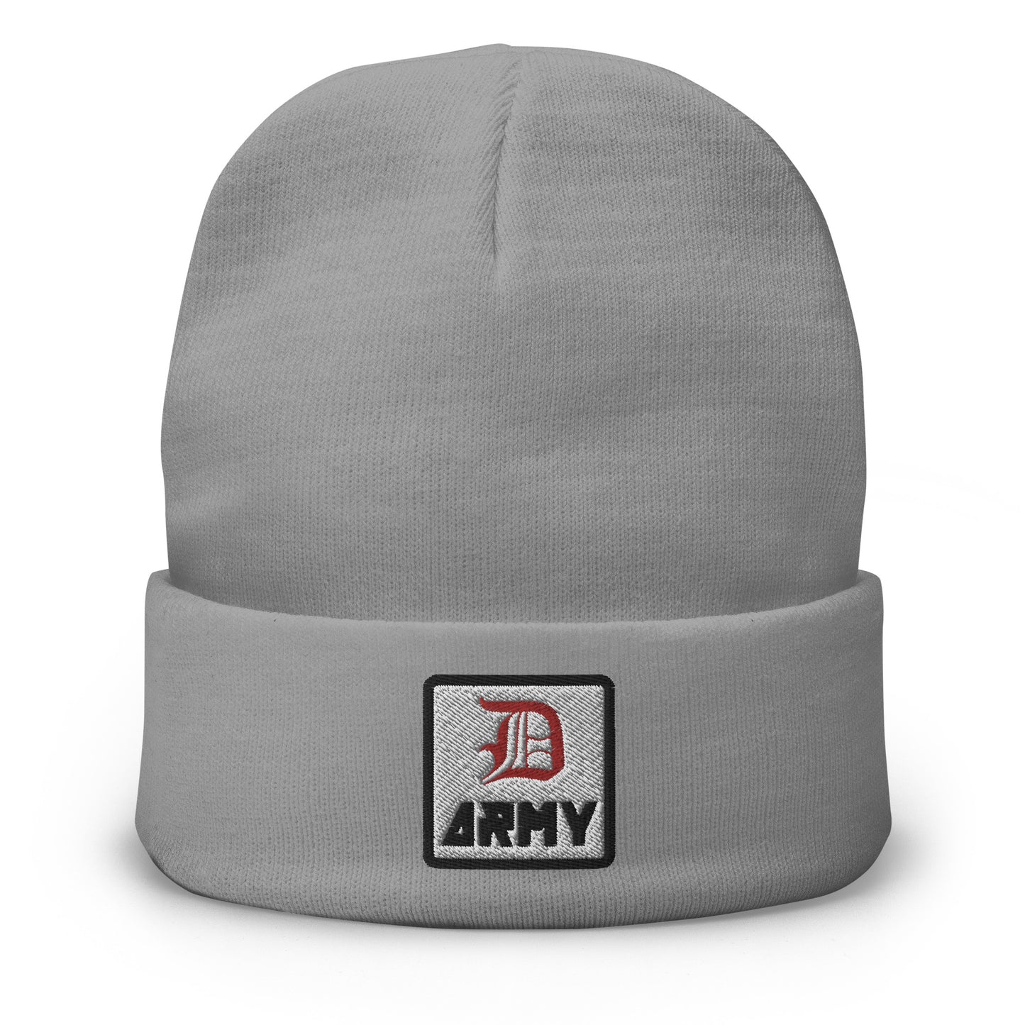 Detroit Army 'Original : D' - Gray Embroidered Beanie