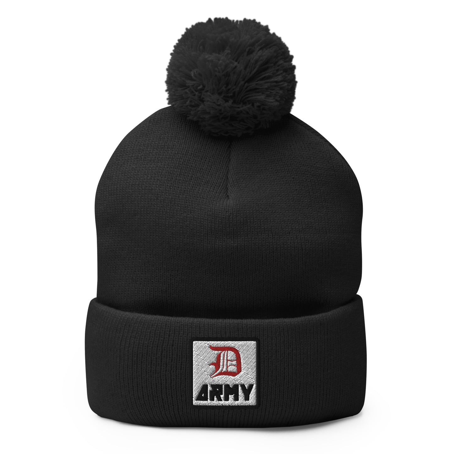 Detroit Army 'Original : D' - Black Embroidered Pom-Pom