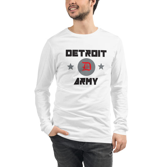Detroit Army 'Original' - White Unisex Long Sleeve T-shirt