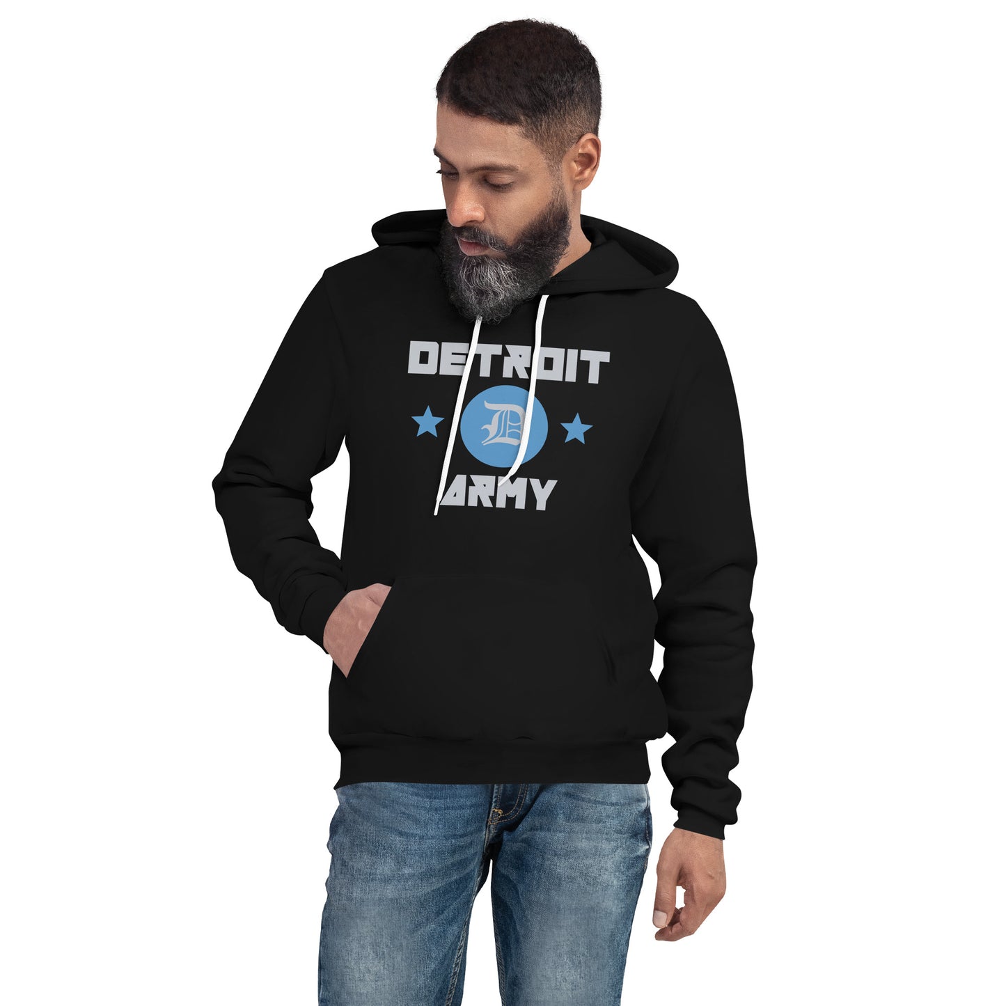 Detroit Army 'Gridiron' - Black Unisex Hoodie