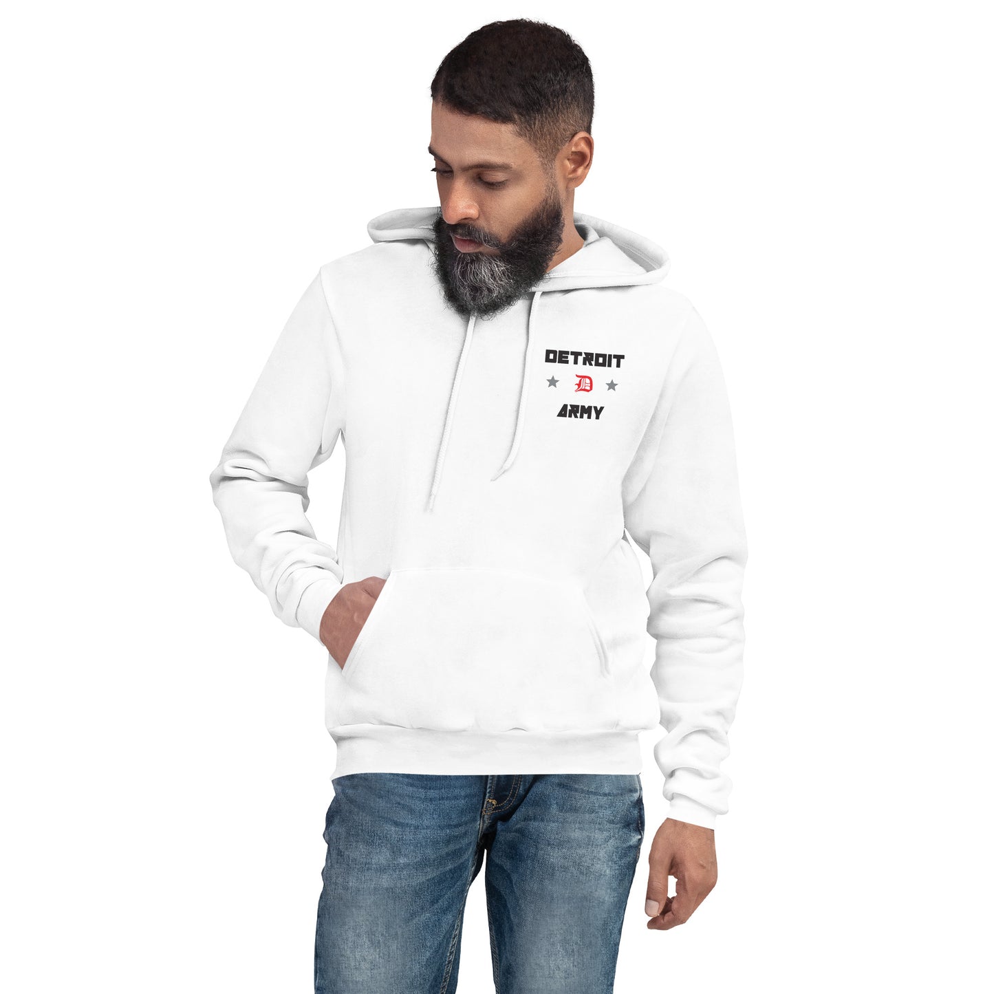 Detroit Army 'Original : Minimal' - White Unisex Hoodie