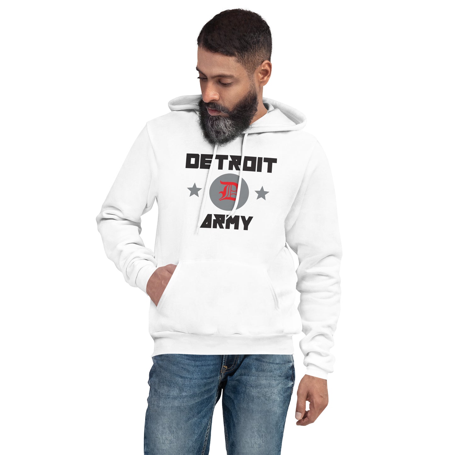 Detroit Army 'Original' - White Unisex Hoodie