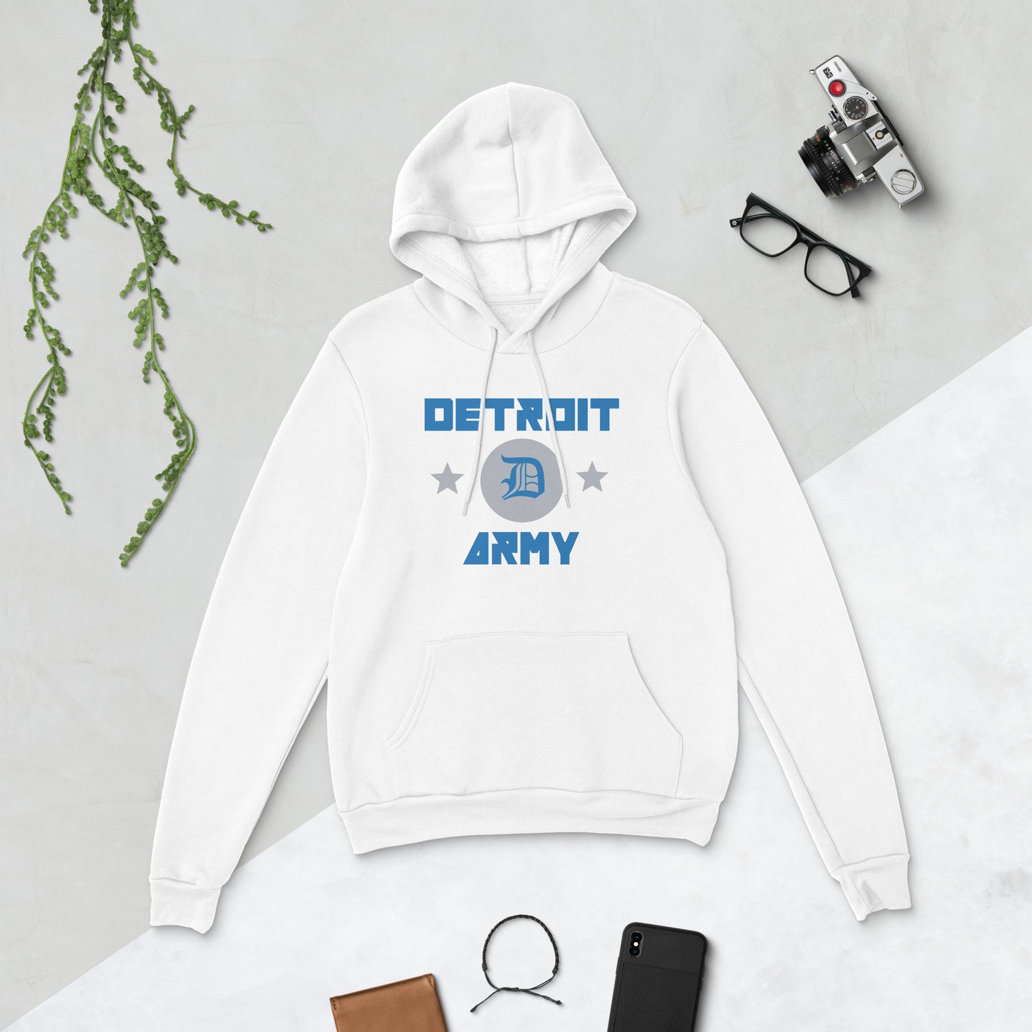Detroit Army 'Gridiron' - White Unisex Hoodie