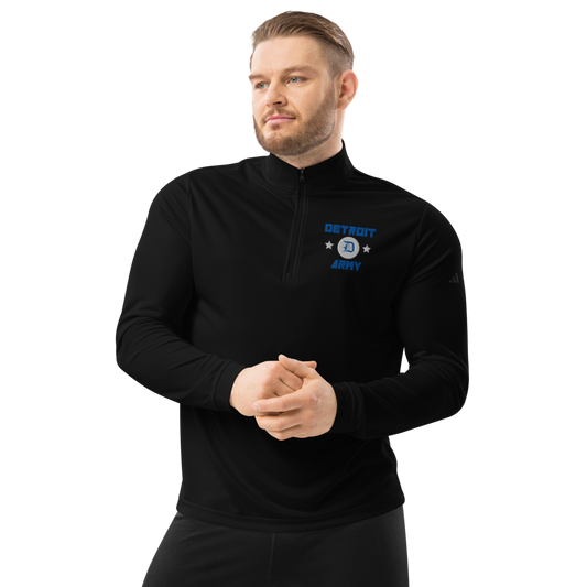 Detroit Army 'Fairway' - Black Lightweight Quarter-Zip Pullover