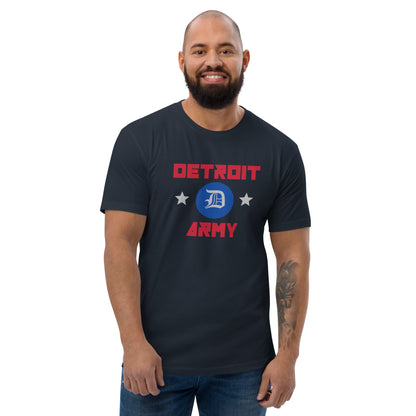 Detroit Army 'Hardwood' - Navy Short Sleeve T-Shirt