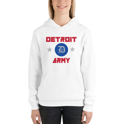 Detroit Army 'Hardwood' - White Unisex Hoodie