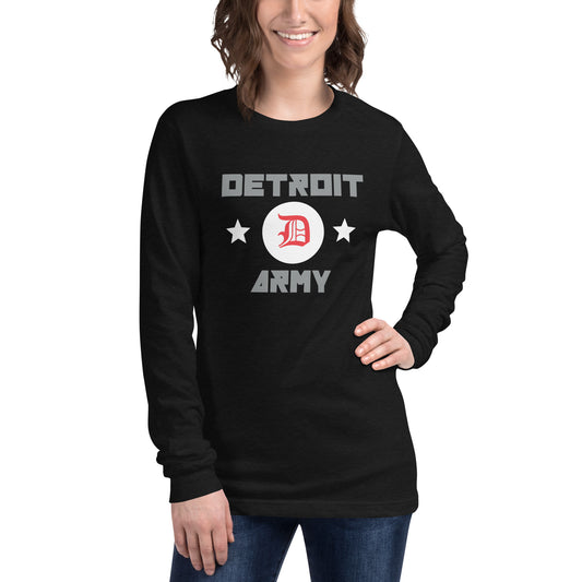 Detroit Army 'Original' - Black Unisex Long Sleeve T-shirt