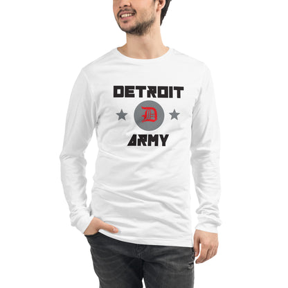 Detroit Army 'Original' - White Unisex Long Sleeve T-shirt