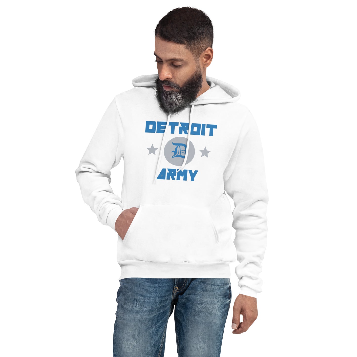Detroit Army 'Gridiron' - White Unisex Hoodie